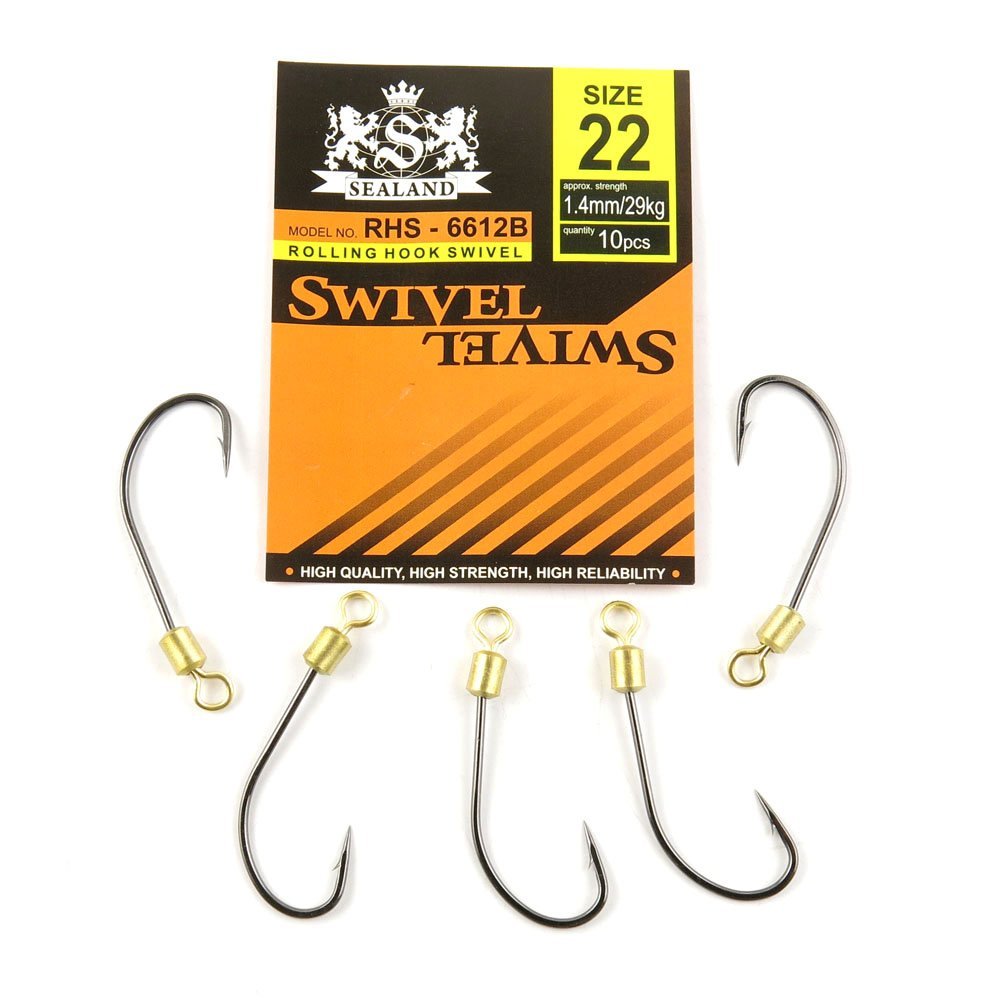1 Pack (5 pieces hooks per pack) Fishing Swivel Tackle Fly Solid Clip Bulk Lots Wholesale Supplies C0846 Rolling with Hook 822#