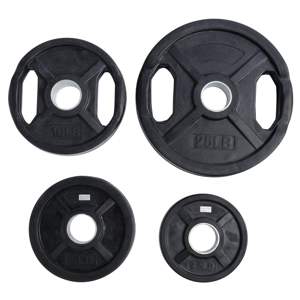 Ader Rubber Coated Olympic Grip Plate(s) (245 LBS PLATE SET)