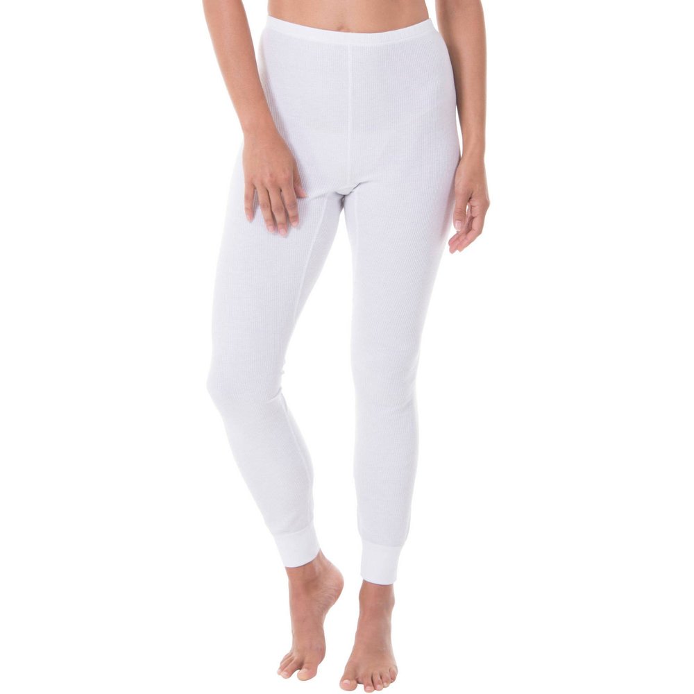 Fruit of the Loom Women's Waffle Thermal Bottoms, Artic White, X-Large