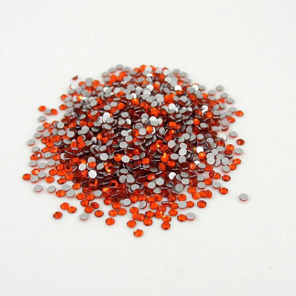 1400 pcs Rhinestone Crystal Glass A Flatback Round Gems Embellishments SZMI0 Orange Red Nacarat