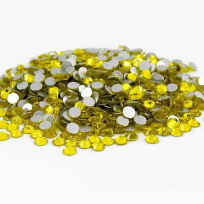 1400 pcs Rhinestone Crystal Glass A Flatback Round Gems Embellishments BYLX0 Lemon Yellow Tartrazine