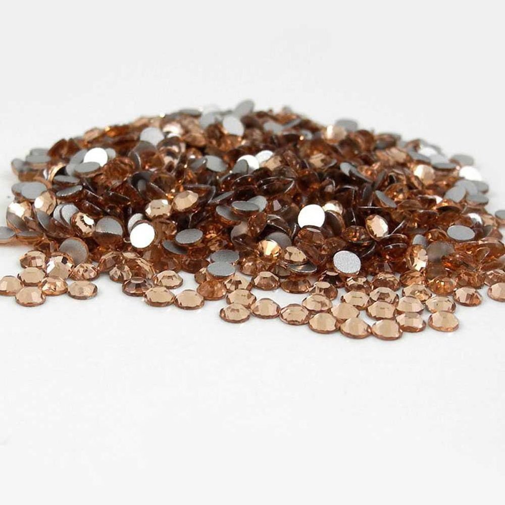 1400 pcs Rhinestone Crystal Glass A Flatback Round Gems Embellishments WHRY0 Champagne Topaz Orange
