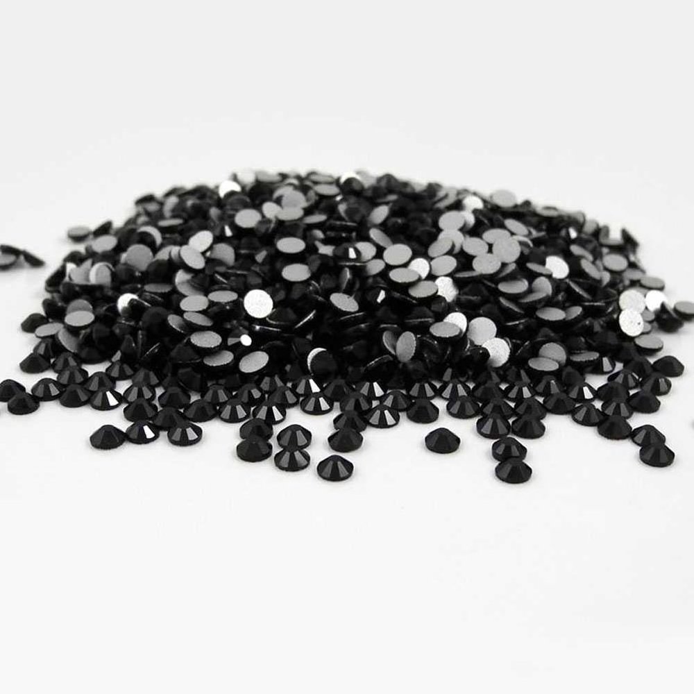 1400 pcs Rhinestone Crystal Glass A Flatback Round Gems Embellishments QWHK0 Black