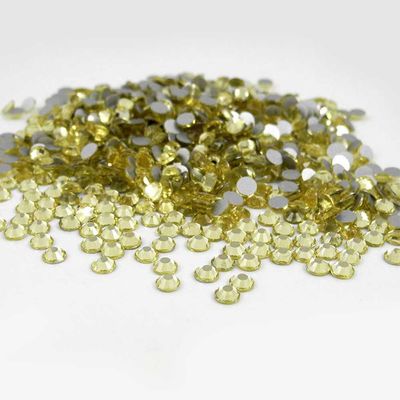 1400 pcs Rhinestone Crystal Glass A Flatback Round Gems Embellishments ARQX0 Light Yellow Pale Yellow