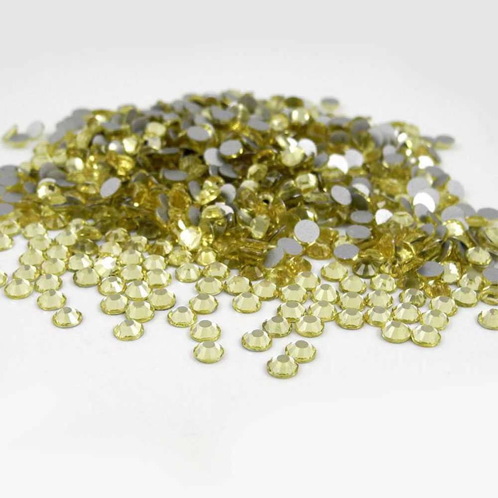 1400 pcs Rhinestone Crystal Glass A Flatback Round Gems Embellishments ARQX0 Light Yellow Pale Yellow