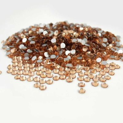 1400 pcs Rhinestone Crystal Glass A Flatback Round Gems Embellishments UGSH0 Champagne Topaz Orange