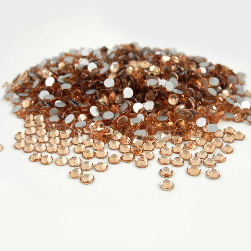 1400 pcs Rhinestone Crystal Glass A Flatback Round Gems Embellishments UGSH0 Champagne Topaz Orange