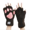 Fluffy Cat Claw Fingerless Bear Paw Mitten Gloves , Halloween Cosplay - Coffee view 1