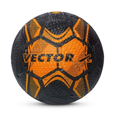 Vector X Street Soccer Football (Orange/Black, Size: 5) Material: Rubber Moulded Football 32 Panel Ball Standard Size 5