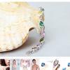 Crystalline Azuria Women 18K White Gold Plated Teardrops Multi Colorful Zirconia Crystals Tennis Bracelet view 2