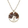 AeraVida Charisma 30 mm Tree of Life Stone and Brass Pendant Necklace (Brown) view 1