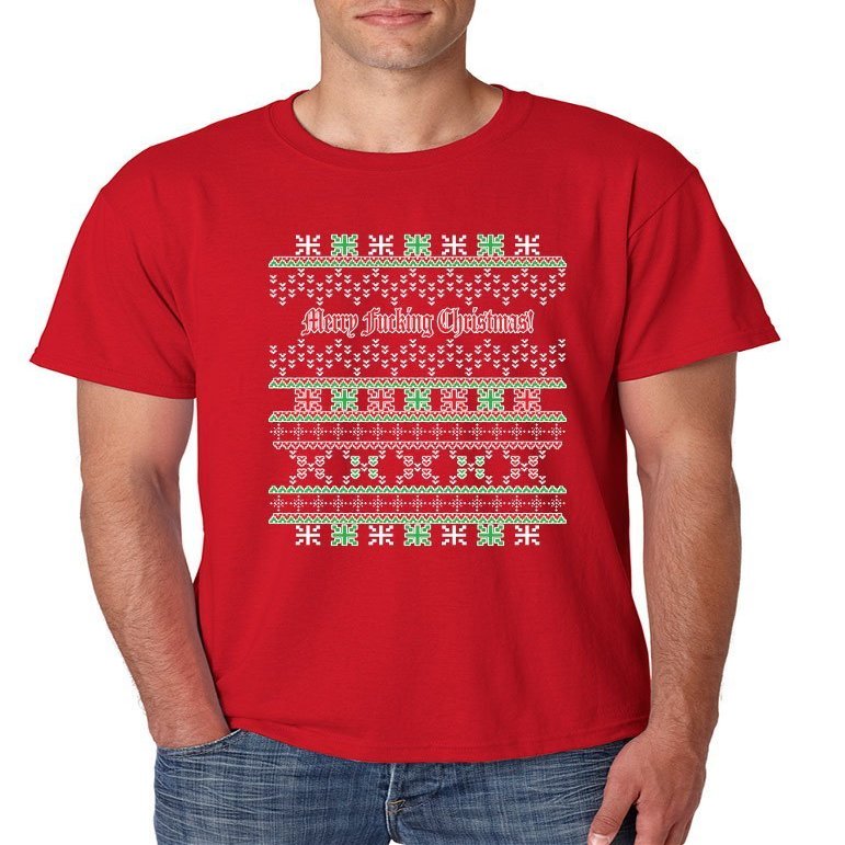 ALLNTRENDS Men's T Shirt Marry F***ing Christmas (3XL, Red)