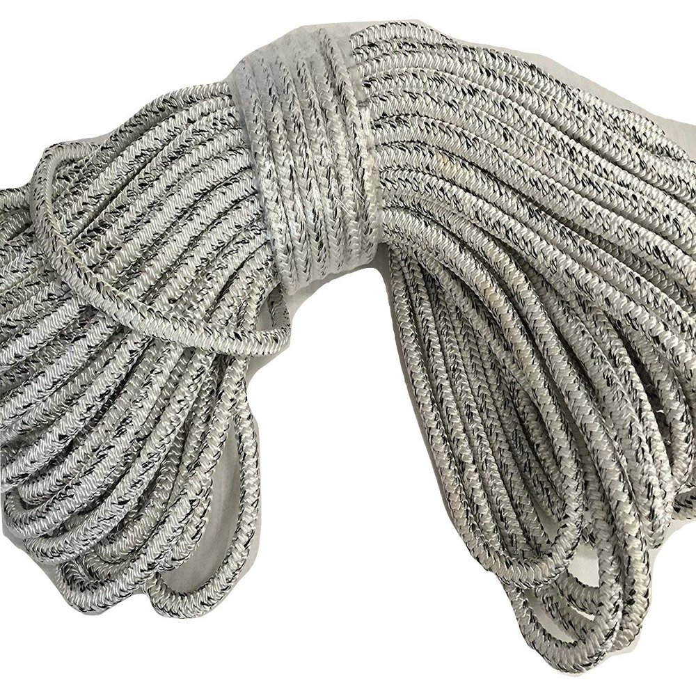 5/8 Inch by 100 Feet 12 Carrier, 24 Strand Polyester Arborist Rope, White and Black