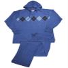 Hanes - Mens Tall Long Sleeve Hoodie and Pant Sleep Set, Blue 37545-X-LargeTall view 1