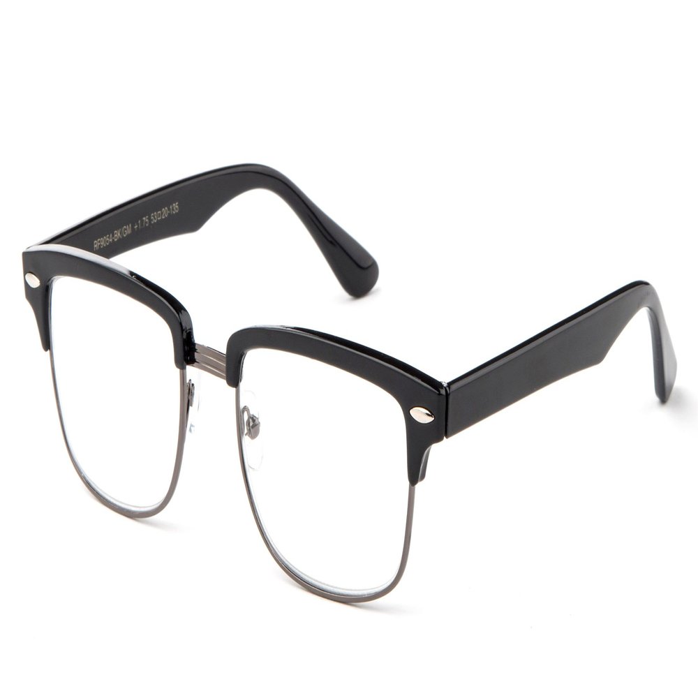 Newbee Fashion - Slim Squared Style Celebrity Fashionista Pattern Temple Reading Glasses by IG