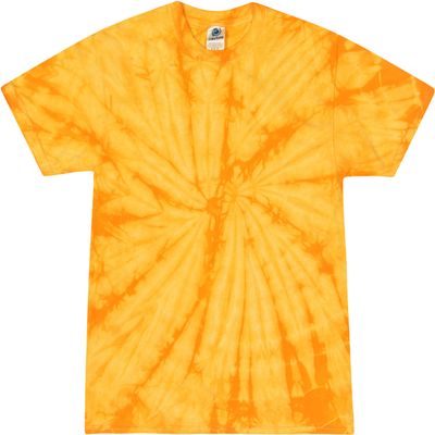 Colortone 100% Cotton Spider Tie Dye T-Shirt for Women and Men, Medium, Spider Gold