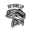 Rip Some Lip Fishing - Vinyl Decal Sticker - 12" x 14" - Black view 1