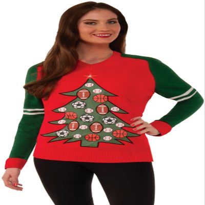 Forum Men's Plus-Size Extra Large All Sports Ugly Christmas Sweater, Multi, X-Large
