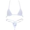YiZYiF Women's Micro Mini Bikini Brazilian Triangle Thong Swimwear Swimsuit Set White view 1