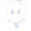 YiZYiF Women's Micro Mini Bikini Brazilian Triangle Thong Swimwear Swimsuit Set White view 2
