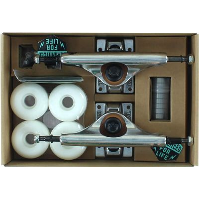 Industrial Comp-PK 5.0" Raw Skateboard Trucks Includes White 52mm Wheels - 7.75" Axle (Set of 2)