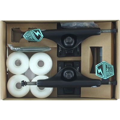 INDUSTRIAL COMP-PK 5.25 BLK/BLK W/WHT 52mm Wheels Set of 2 Trucks