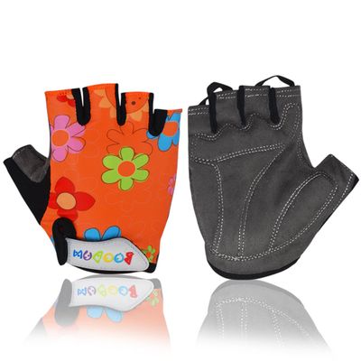 Anser Riding Gloves Cycling Gloves Breathable Bike Gloves Sport Gloves for Children (L, Orange Flower)