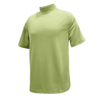Monterey Club Men's Rayon Blend Texture Solid Mock Shirt #3293 (Lime Meringue, Medium)