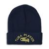Speedy Pros Beanies for Men Tuba Player Embroidery Music Winter Hats for Women Acrylic Skull Cap 1 Size Navy Design Only view 1