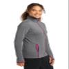 SPORT-TEK Women's Sport-Wick Stretch Contrast Full Zip Jacket, Charcoal Grey Heather/Pink Rush, L view 2
