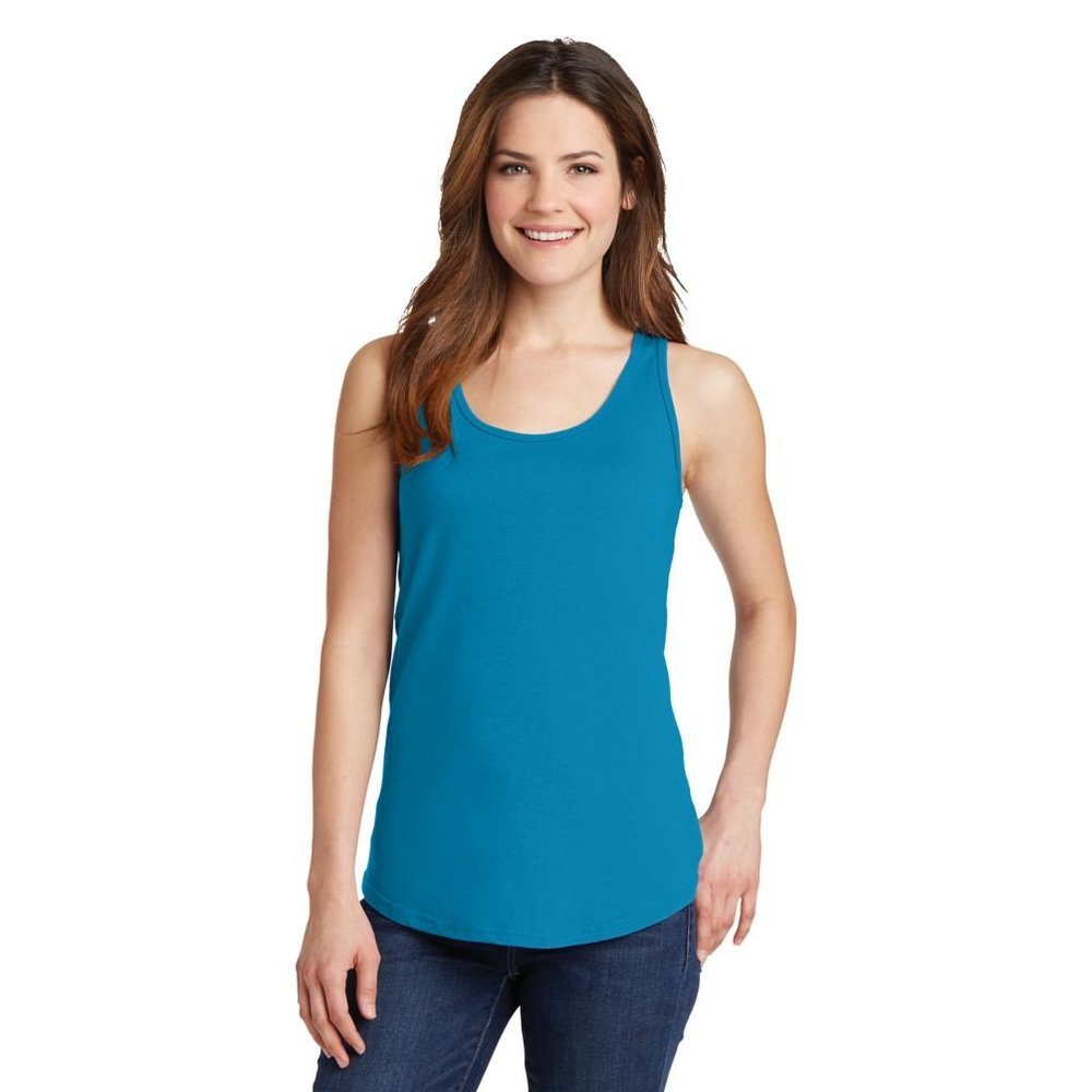 Port & Company Womens 100% Cotton Tank Top LPC54TT -Neon Blue L