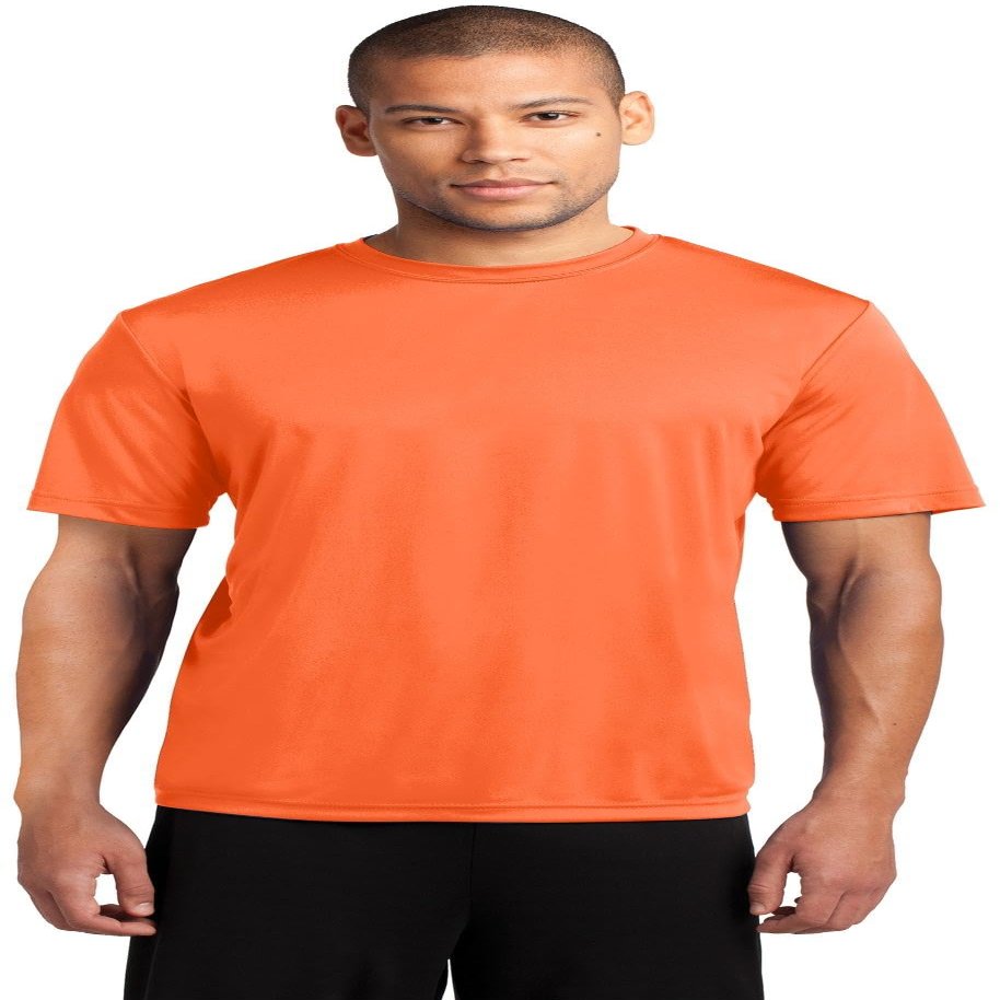 Port & Company Performance Tee | UPF 50 Athletic Workout Clothing for Spring & Summer | PC380, Neon Orange, Medium