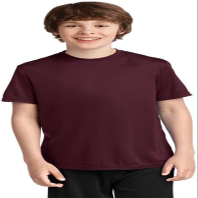 Port & Company Youth Performance Tee | UPF 50 Athletic Workout Clothing for Spring & Summer | PC380Y, Athletic Maroon, Medium