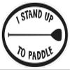 EmersonOutDoors Stand up Paddle Board Sticker - SUP Window Decal - 3x5 Inch Oval - Long Lasting Outdoor Premium Vinyl - White with Black Letters - I Stand UP to Paddle