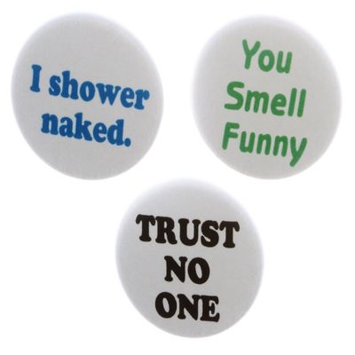 A&T Designs Set 3 Funny Humor Quotes 2.25" Keychains Naked Smell Trust No One