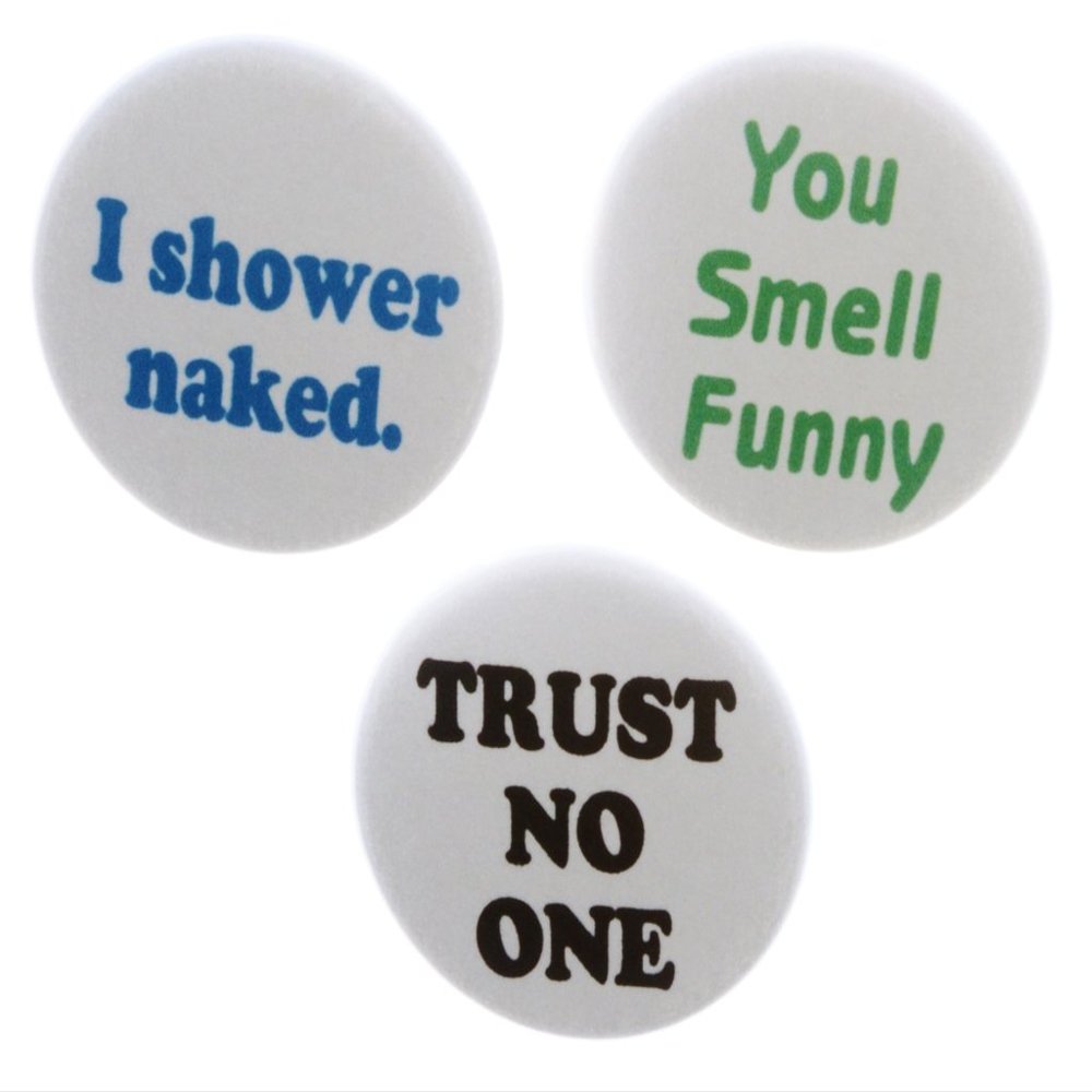 A&T Designs Set 3 Funny Humor Quotes 2.25" Keychains Naked Smell Trust No One