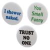 A&T Designs Set 3 Funny Humor Quotes 2.25" Keychains Naked Smell Trust No One view 1