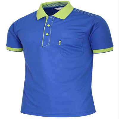 BCPOLO Men's Athletic Polo Dri-Fit Short Sleeve Polo Shirt-Blue L