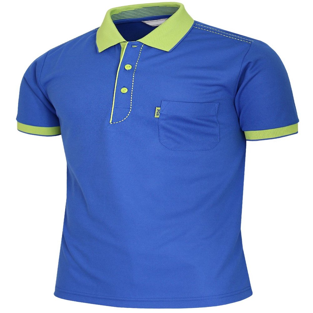 BCPOLO Men's Athletic Polo Dri-Fit Short Sleeve Polo Shirt-Blue L