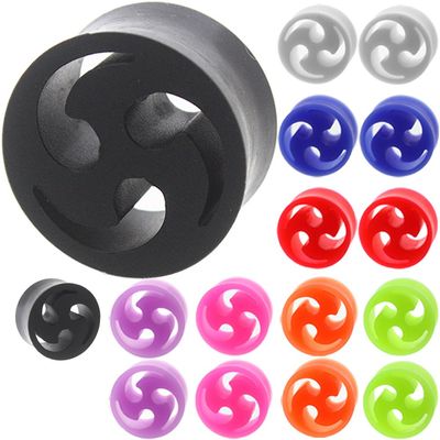 0 00 gauges ear plugs flesh tunnels silicone steel screw double flared stretcher Taper 0 gauges 0g 8mm