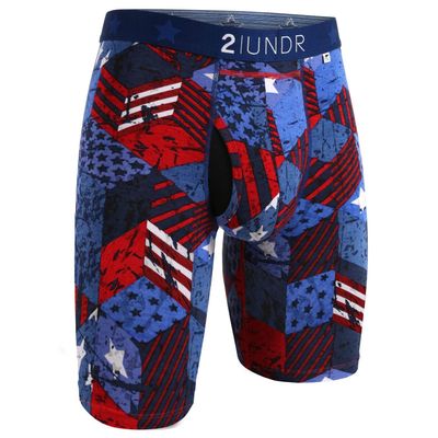 2UNDR Mens Swing Shift 9" Long Leg Underwear - Blue/Blue - S