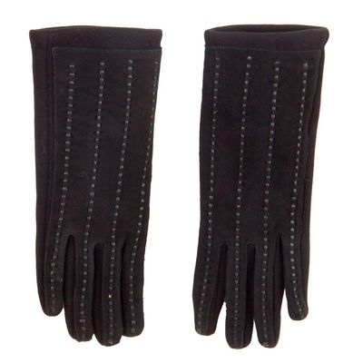 Jeanne Simmons Women's Jersey Leather Texting Gloves - Black OSFM