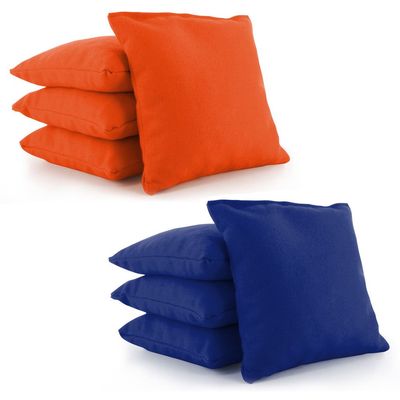 Cornhole Bags Set of 8 by Tailor Spot Corn-Filled ACA Regulation 25+ Colors (Orange-Royal Blue)