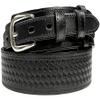 10572 Genuine Full Grain Leather Basketweave Tooled Engraved Western Ranger Belt (Black, 46) view 1