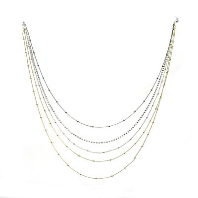 Bohemian Multi-Tone Strand Rhinestone Stud Pierced Hook Earring Lace To Necklace