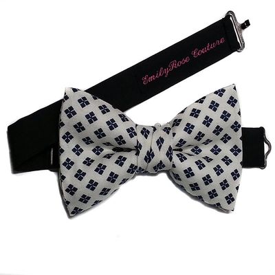 EmilyRose Couture Men's Special Prints Bow Ties (Adult-12 years or older, Sartorial Ivory)