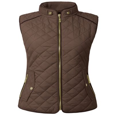 NE PEOPLE Womens Lightweight Quilted Zip Vest, Small, NEWV40BROWN