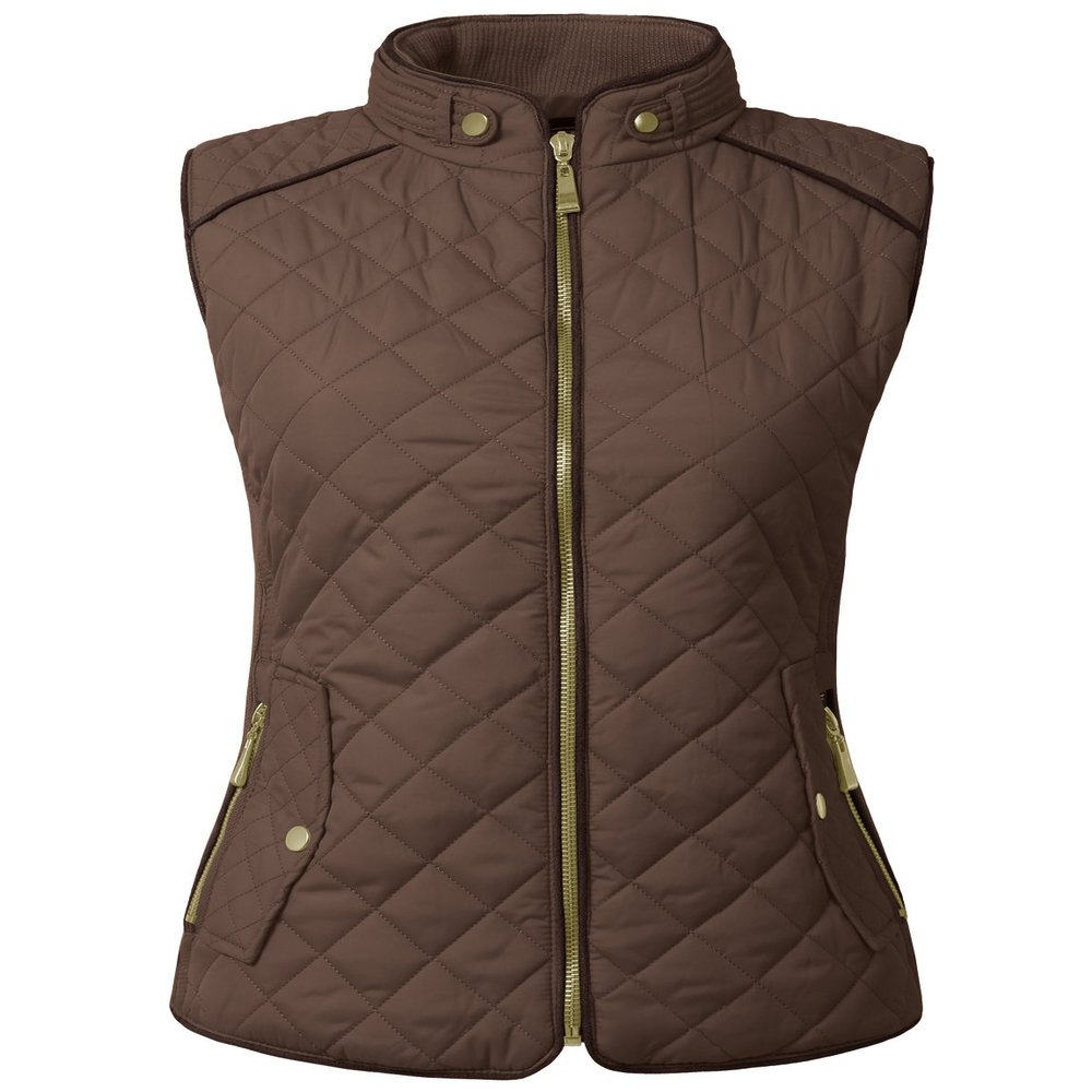 NE PEOPLE Womens Lightweight Quilted Zip Vest, Small, NEWV40BROWN