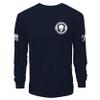 Dion Wear Divided We Fall Long Sleeve T-Shirt - Skull Emblem Graphic Shirt for Men - 100% Cotton Crew Neck Tee view 2