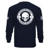Dion Wear Divided We Fall Long Sleeve T-Shirt - Skull Emblem Graphic Shirt for Men - 100% Cotton Crew Neck Tee view 3
